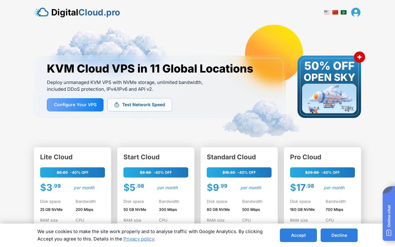 DigitalCloud 官网截图